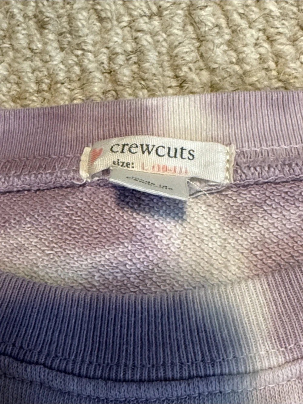 Crewcuts Lilac Tie-Dye Crewneck Sweatshirt - Lavender & White